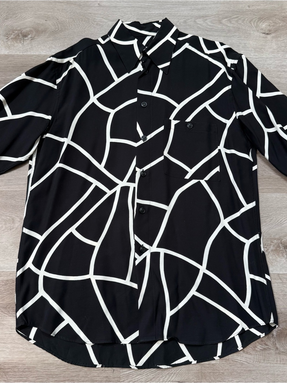 PAL ZILERI Italy Made Mens Size M Short Sleeve Button Shirt 50s Rockabilly Style